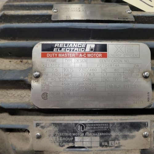 Image of motor spec plate
