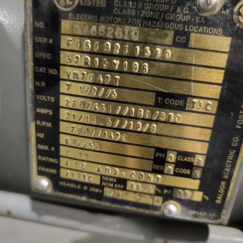 image of motor spec plate