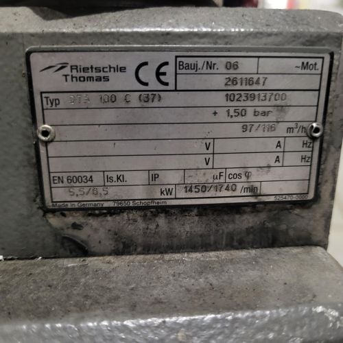 Image of compressor spec plate