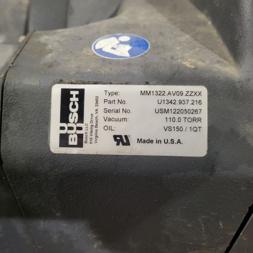image of identification sticker on pump