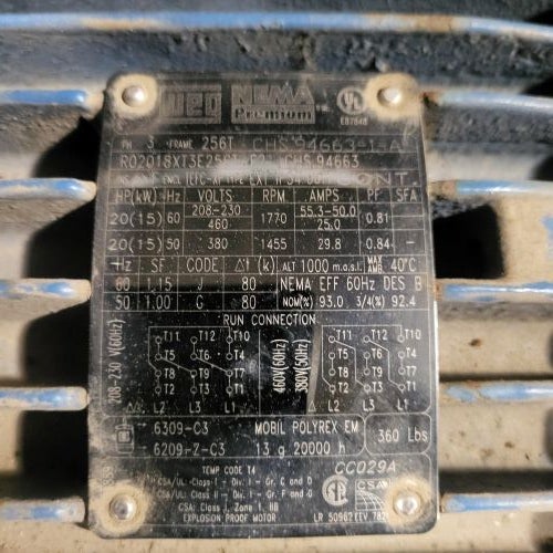 image of motor spec plate