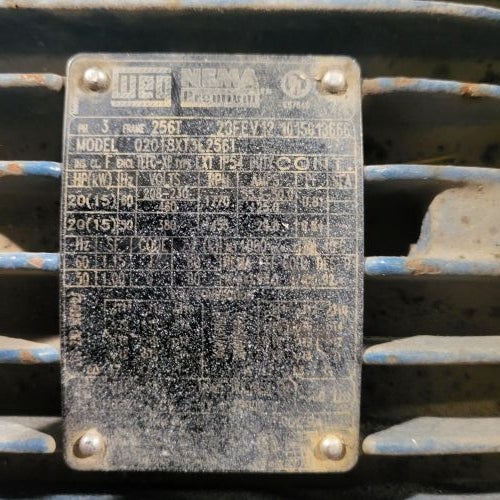 image of motor spec plate