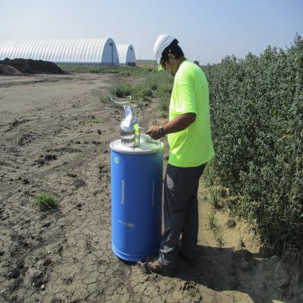 image of a contractor preparing a Summa Cannister