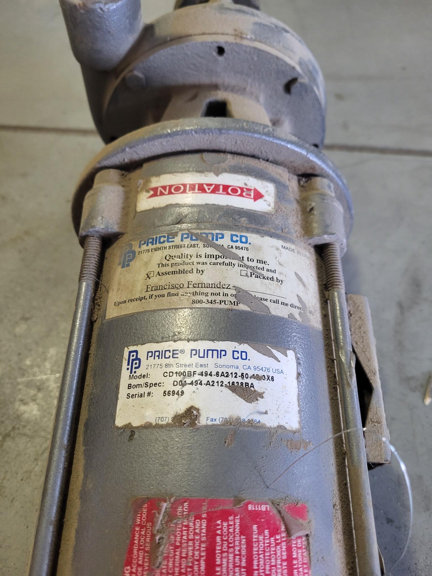 1/2 HP, 3PH, Transfer Pump