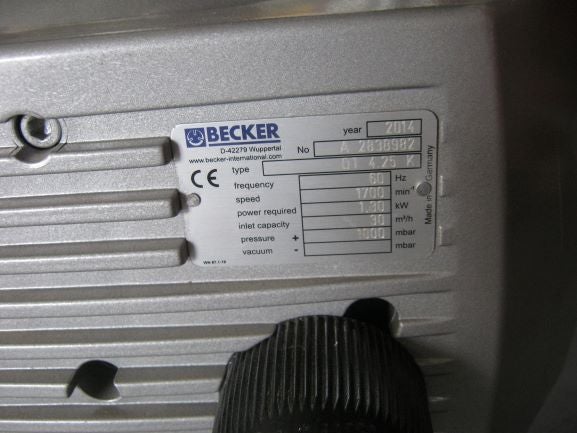 Blower, Rotary Vane serial tag