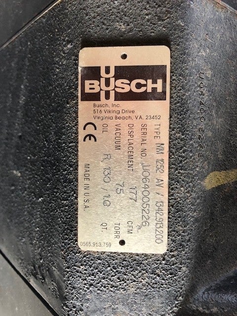 2x BUSCH MM 1252 AV units, Last Site UG#101691-DH-1600