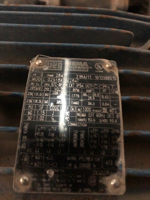 Last Site IIS# 25869; SVE - 15 HP Rotary Lobe Blower - Roots URAI Model 59; AS - 25 HP Rotary Lobe Blower - Roots URAI Model 56