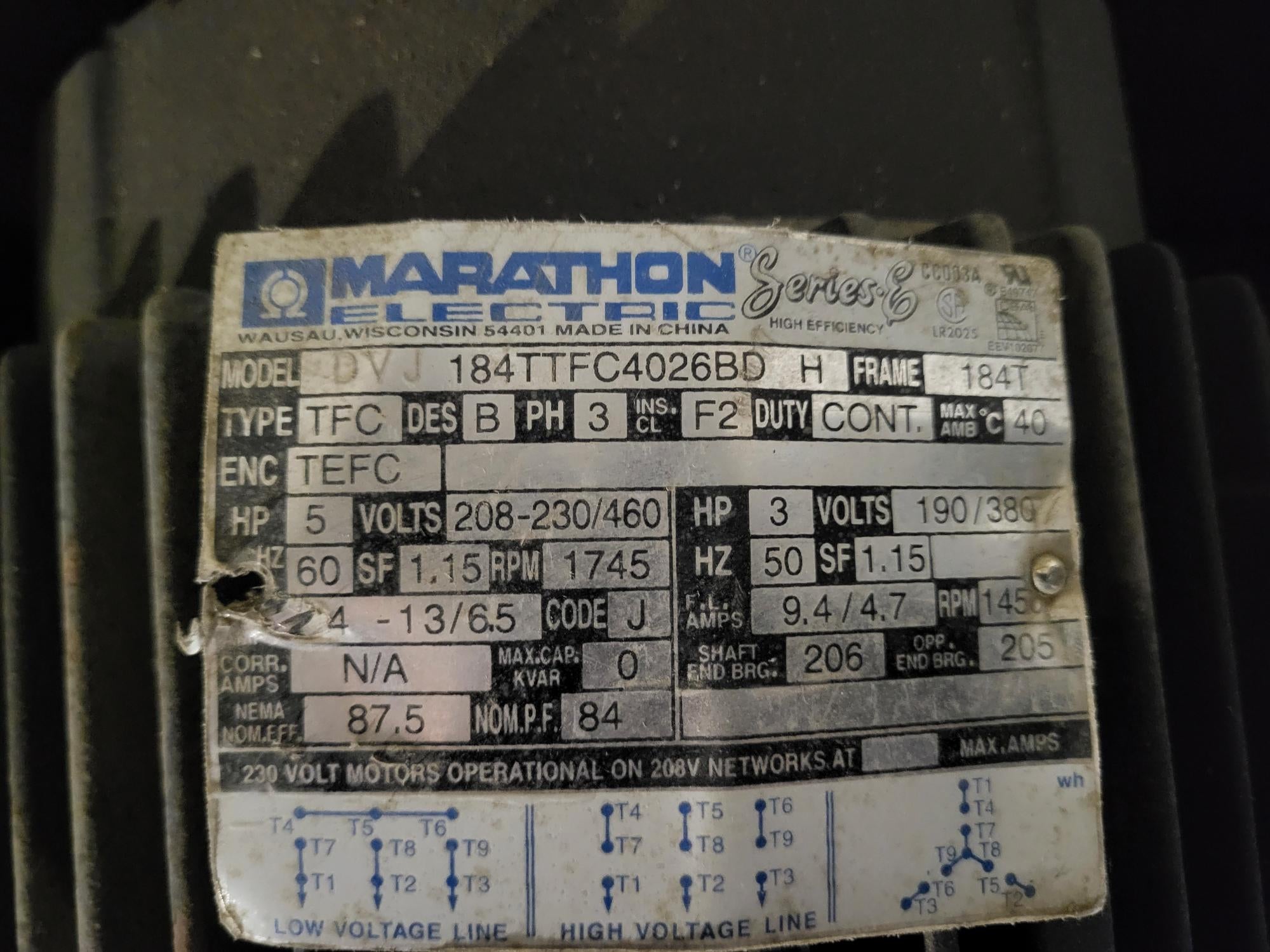 5HP, 3PH Ametek Rotron, 5HP, 3PH Marathon Powerex Oilless Scroll Compressor, Tank, XP Fan, Self Contained Job Box w/Control Panel