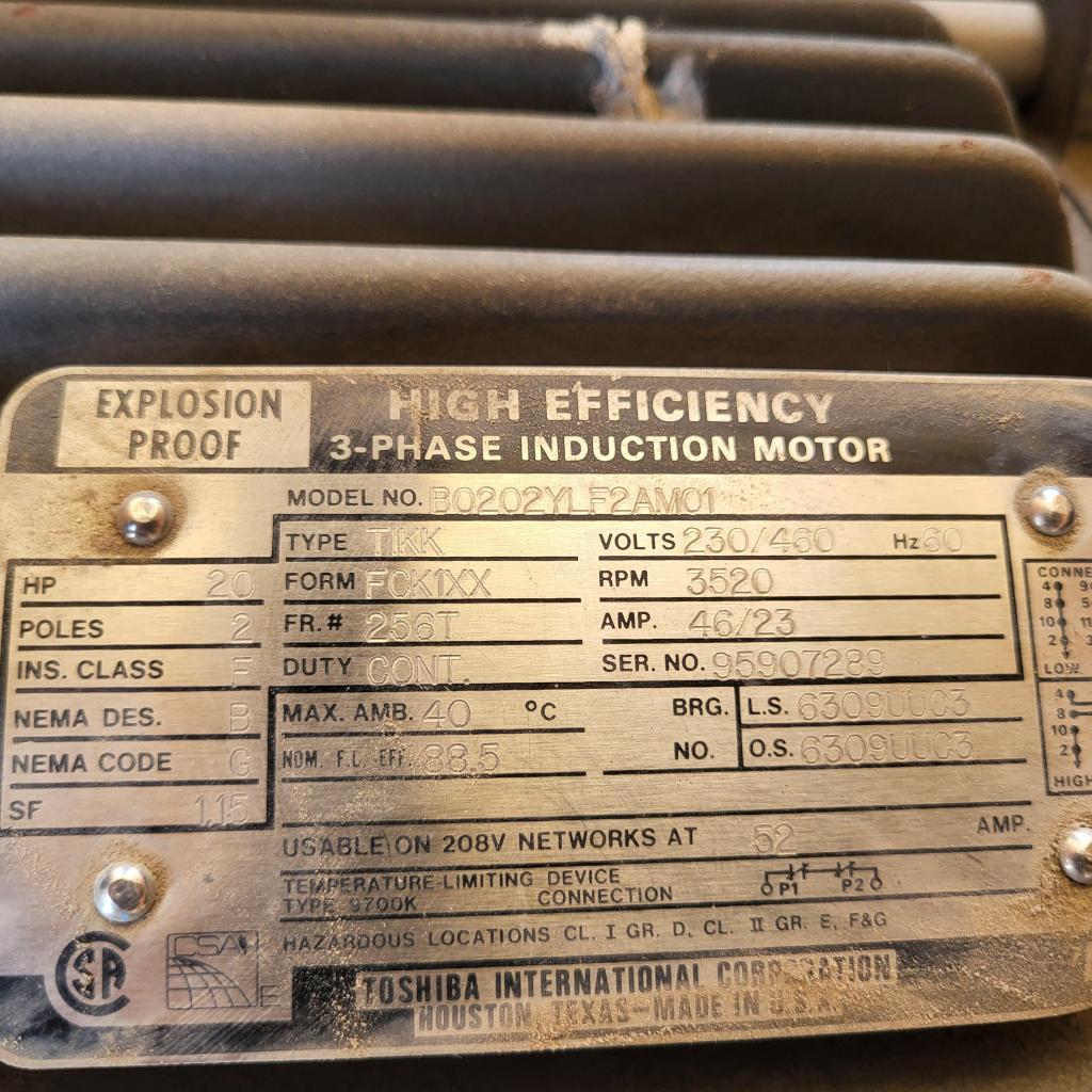 Last site - 43663; Gardner Denver C-DLR 150 (25) compressor w/10HP Motor, Turbotron 20HP blower motor, 