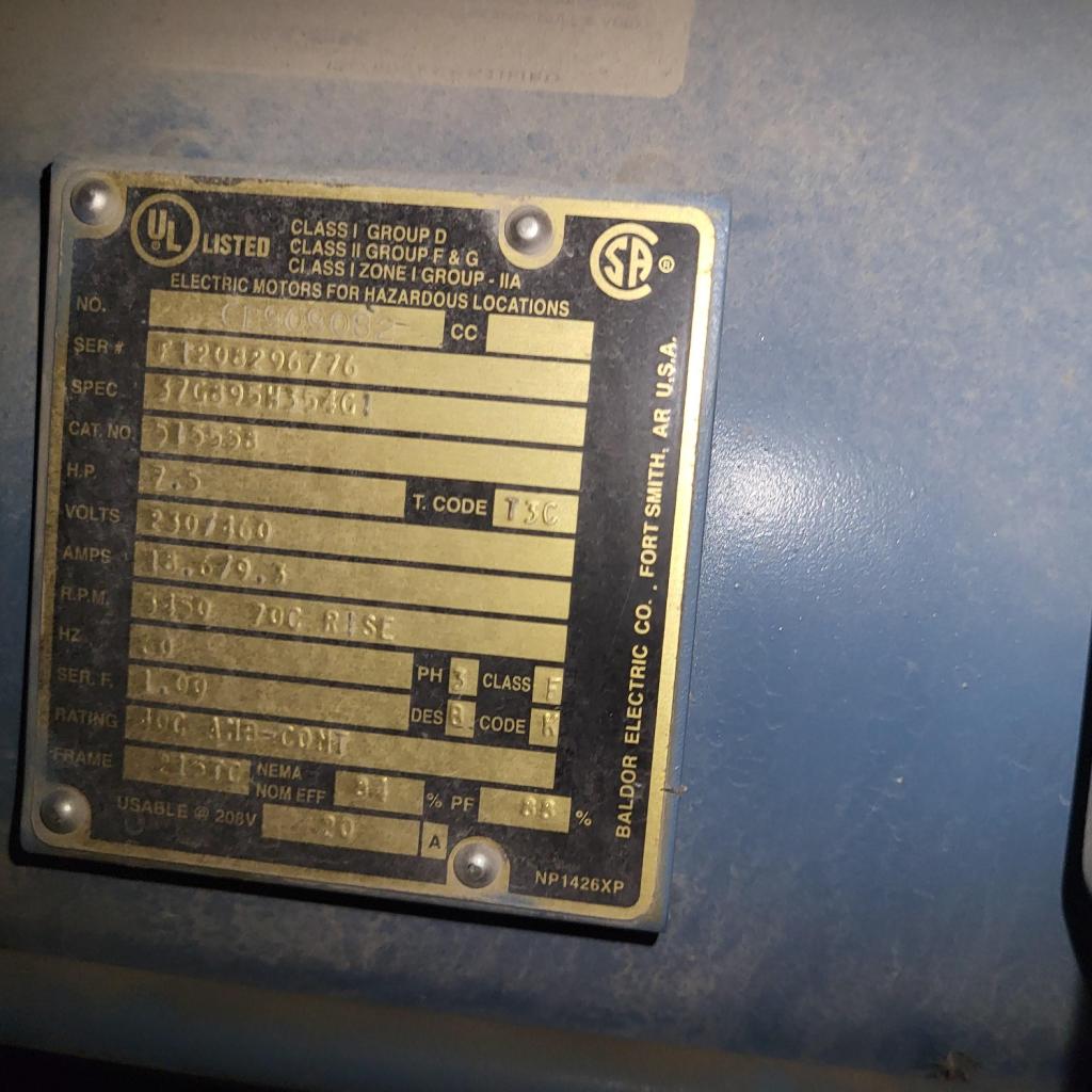 Rotron (Model# EN858BA72WL) 7.5HP, 3PH; Busch MM1322.AP03.WBJK w/7.5 HP, 3PH motor, came from IIS# 23038