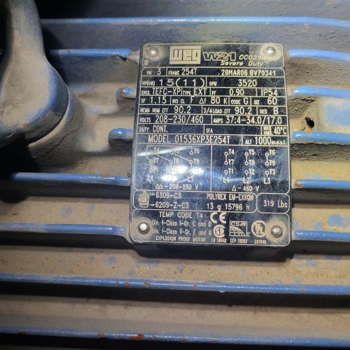 Image of motor identification plate