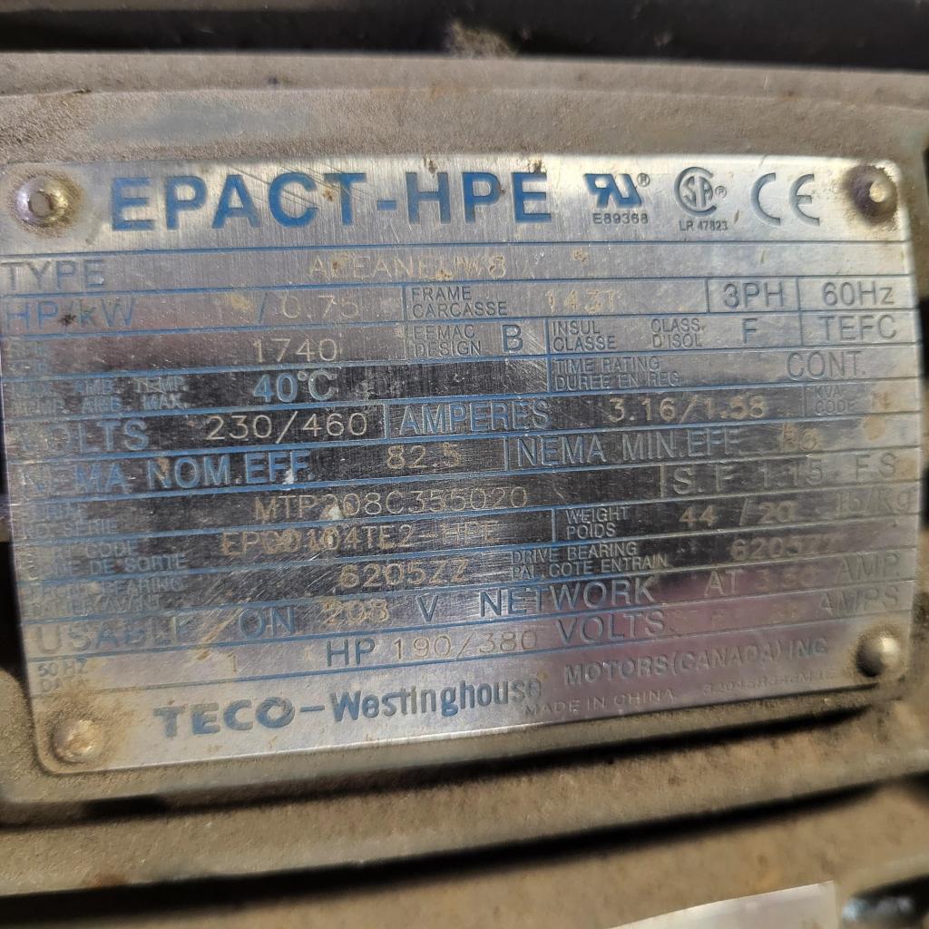 1-HP, 3-PH, 230-460V serial tag