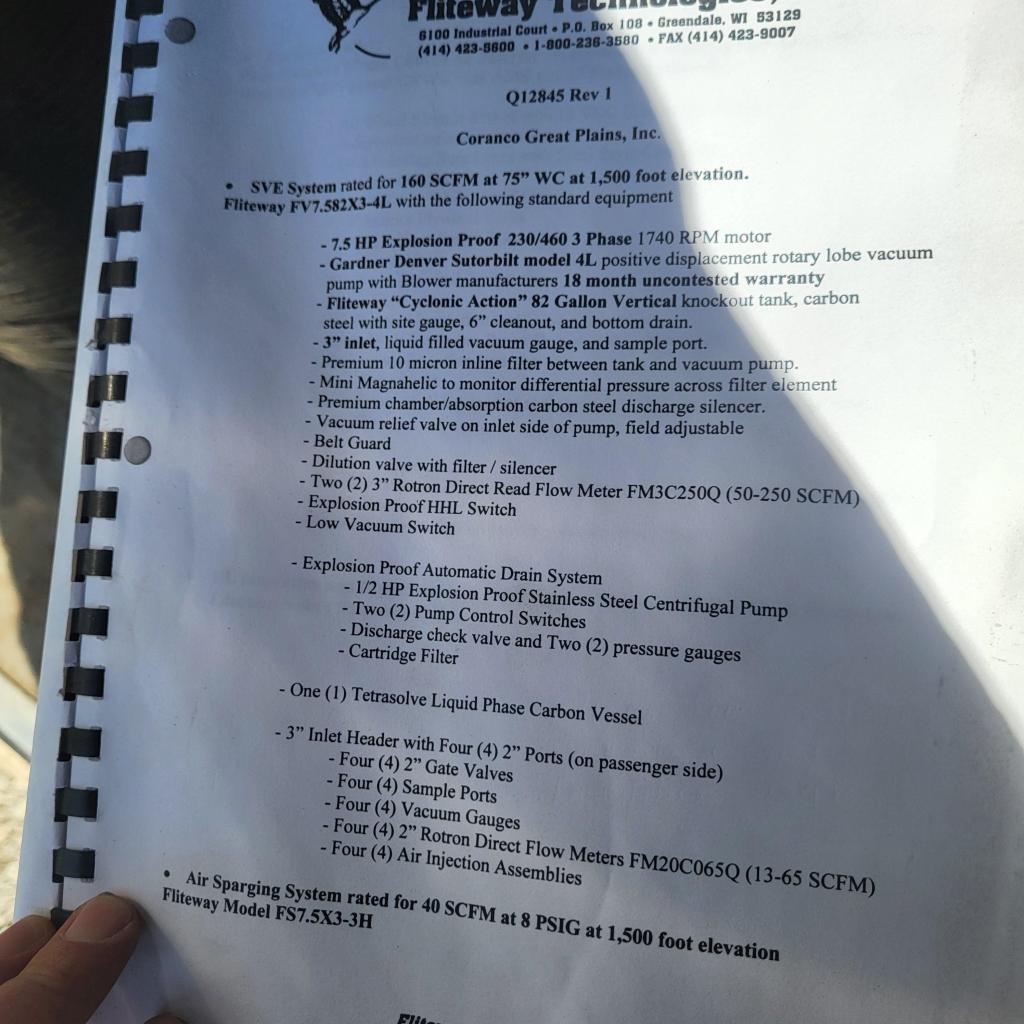 Last Site -  IIS# 46179,  7.5 HP, 3PH-motor, Gardner Denver Sutorbilt Model 4L-Rotary Lobe, AS rated 40 SCFM @ 8PSIG @ 1500' Elevation
