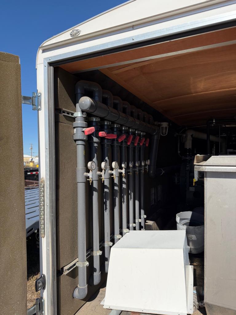  10HP, 460V, 3PH Rietschle VLR Claw DPE Blower +1 centrifugal suction pump, oil water separator, & aeration stripper, float switches for product tank and transfer pumps