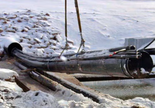 HDPE pipe that is ready to be sliplined with pressure-tight, solid-wall in a pipe that is close to corrosion