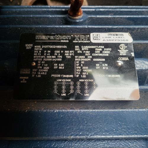picture of SVE spec plate