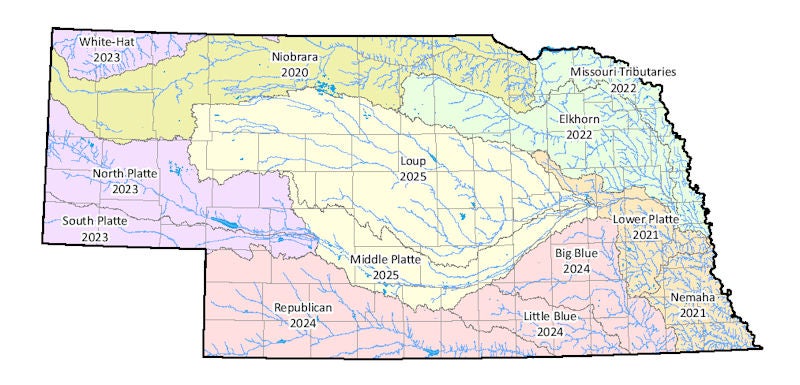 Map of Nebraska Basins