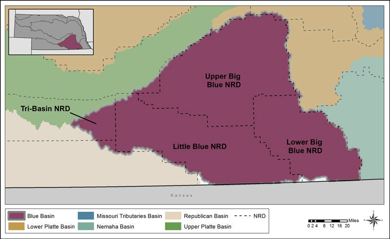 Map of Blue River Basin