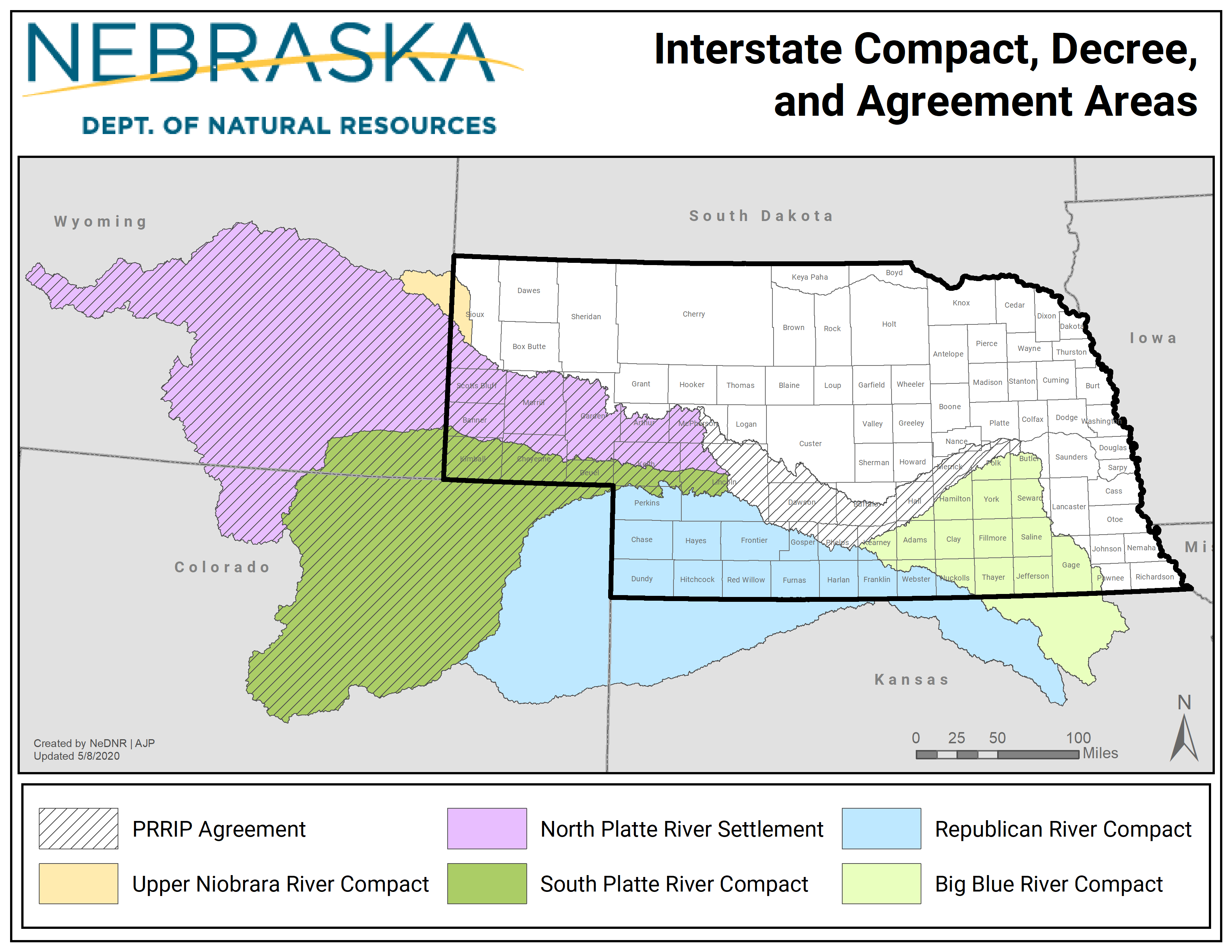 Interstate Compact, Decree and Agreement Areas