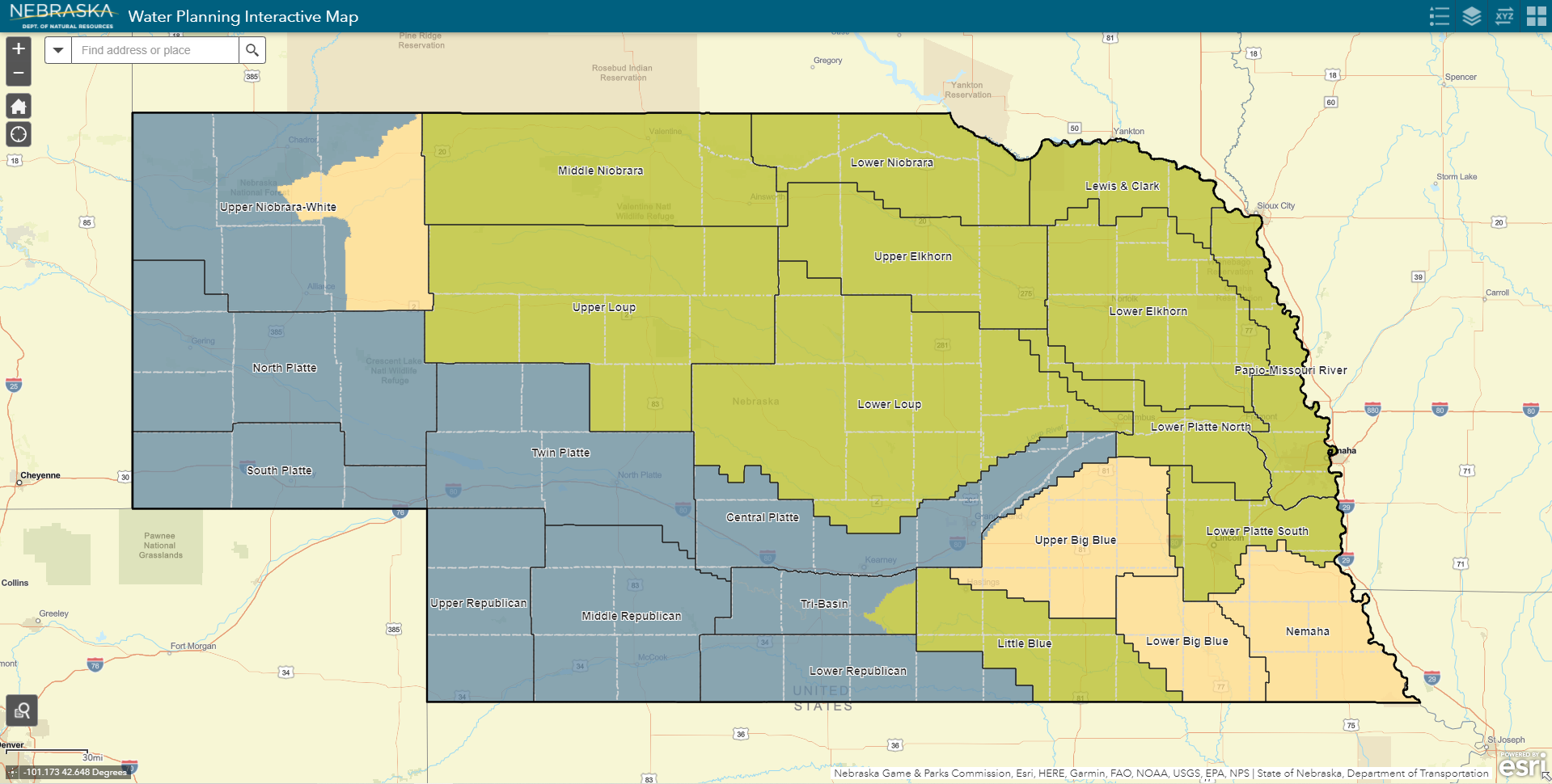 Water Planning Interactive Map